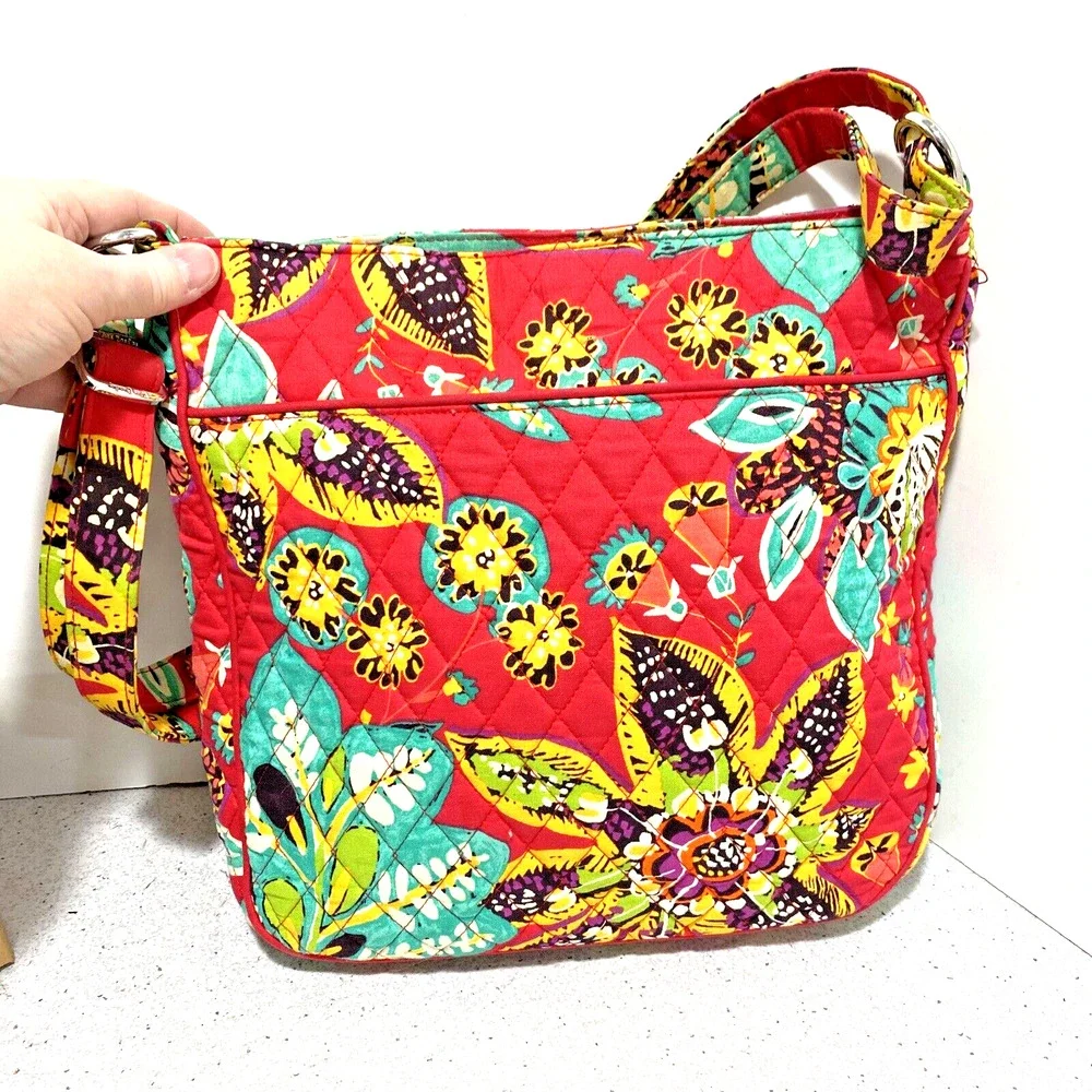 Vera Bradley crossbody bag purse Rumba 2017 retired pink floral quilted solid